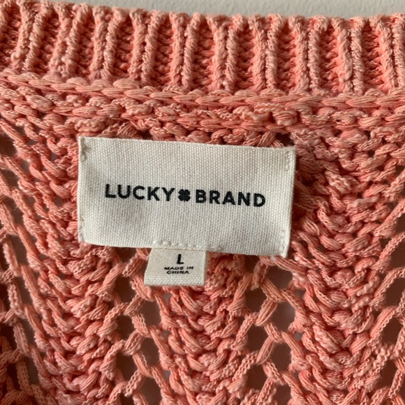 Coral crochet v neck sweater - Picture 4 of 6